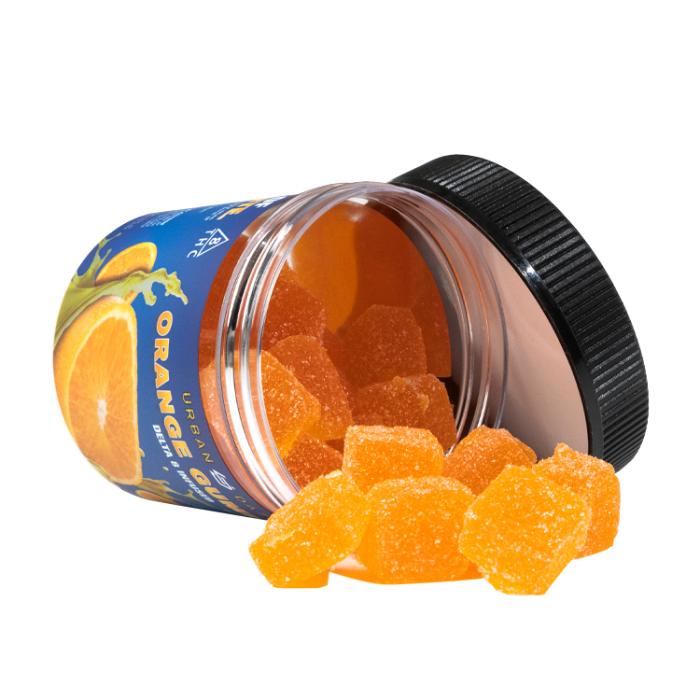 Urban Daze Delta 8 Orange Gummies 750mg Open Jar