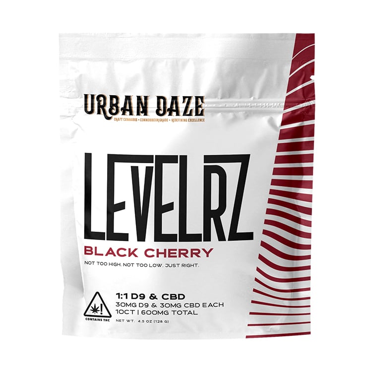 1:1 Delta 9 & CBD Levelrz Gummies 60mg – 10ct - Black Cherry